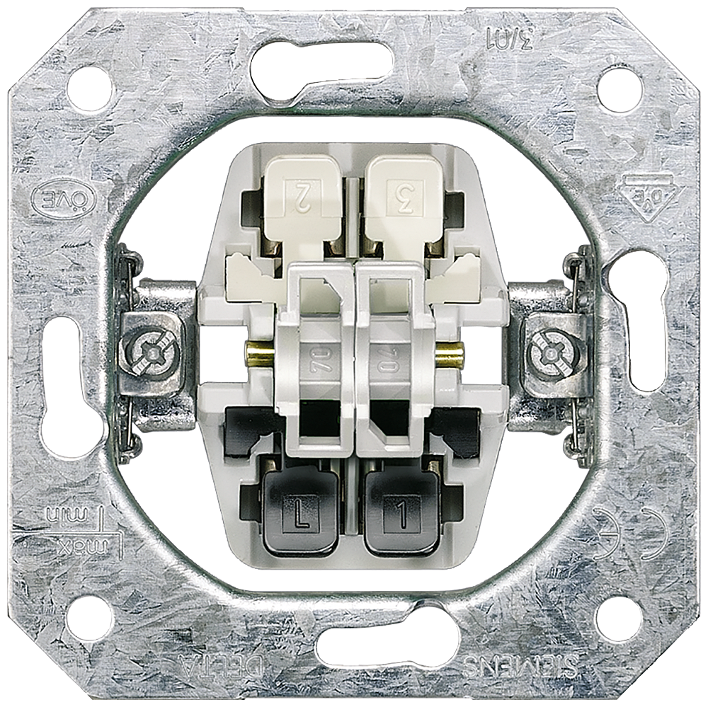 ELEMENTO DE BOTÃO DE PERSIANA EMBUTIDO ELÉTRICO BLOQUEADO 10A 250V 5TA2114 SIEMENS