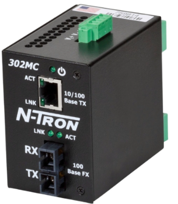 [Imagem do produto CONVERSOR MIDIA INDUSTRIAL 2PORTAS 10-30VCC 302MC N-TRON]