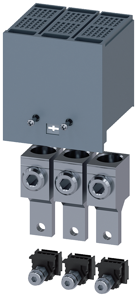 [Imagem BORNE DE CONEXÃO PARA CONDUTOR CIRCULAR TA2.1 25…150 MM² GRANDE 3 PEÇAS ACESS 3VM91130JJ12 SIEMENS]