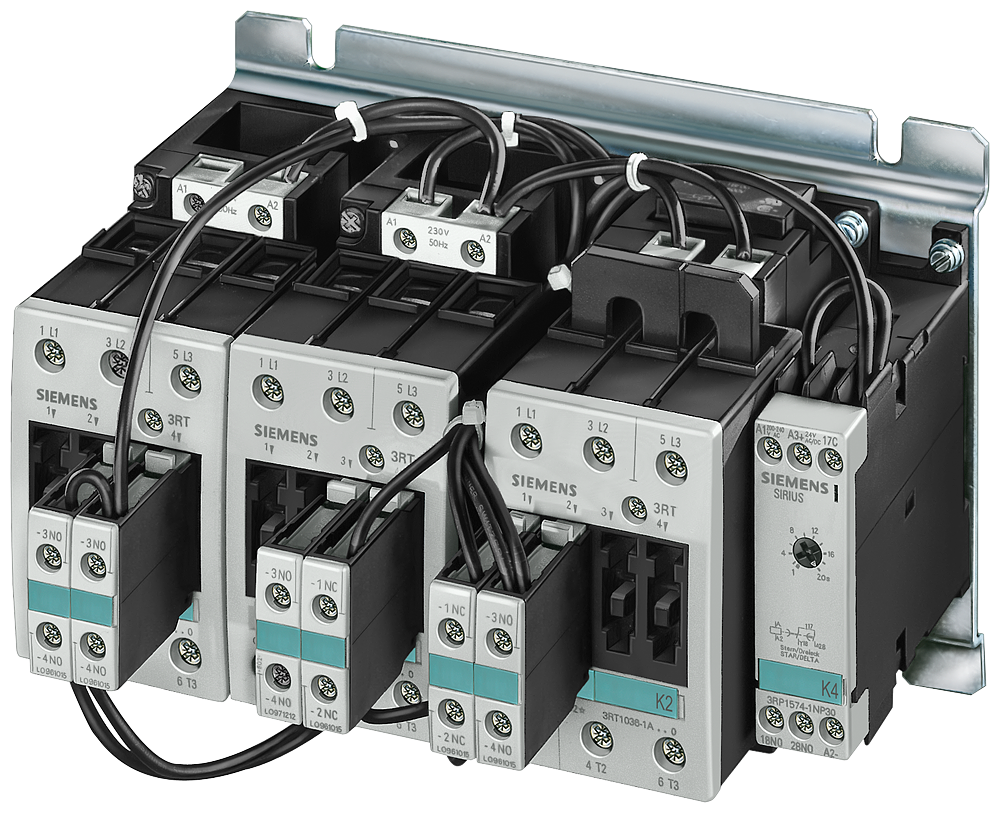 COMBINAÇÃO DE CONTACTORES ESTRELA-TRIÂNGULO COM RELÉ TEMPORIZADO LATERAL AC- 3RA14358XC211AL2 SIEMENS