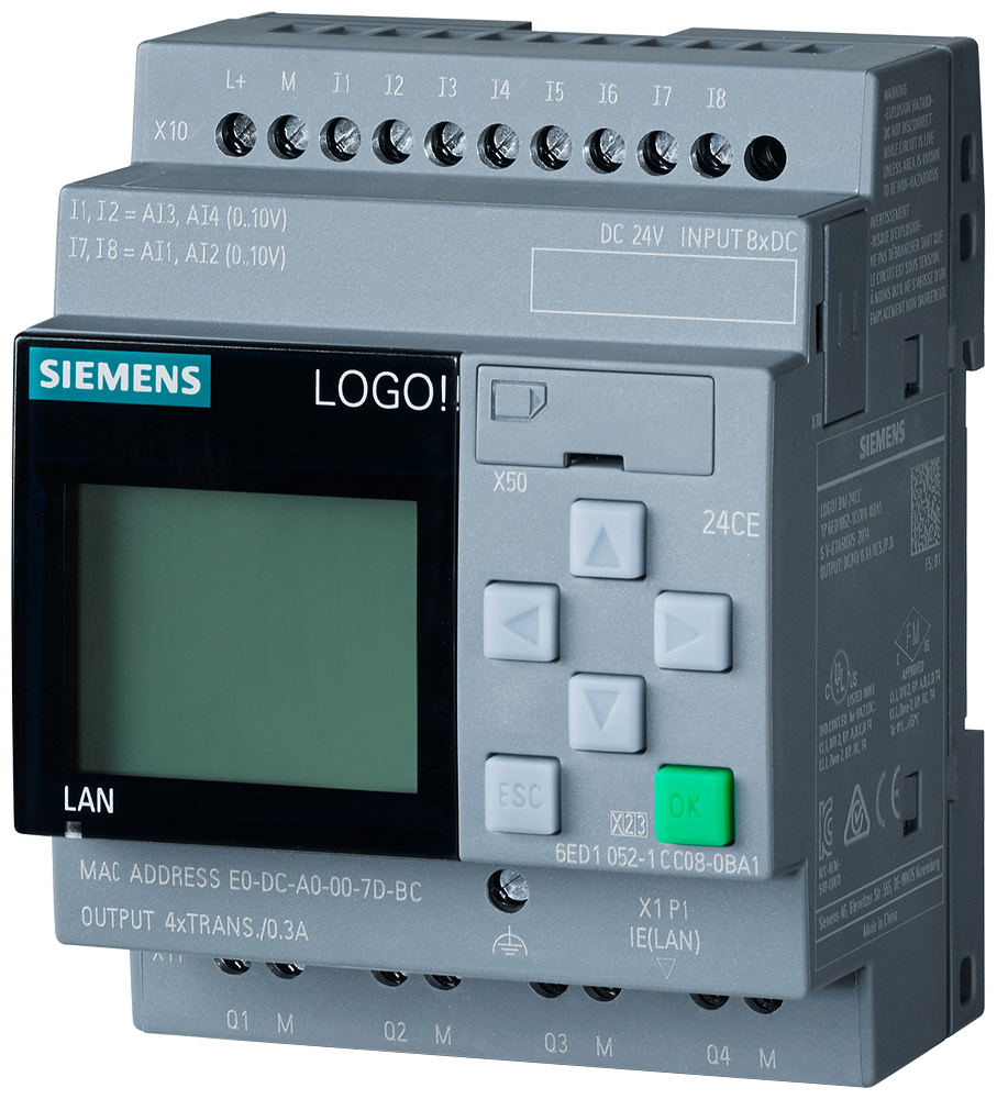 [Imagem CONTROLADOR LÓGICO PROGRAMÁVEL LOGO! 24CE COM TELA 6ED10521CC080BA2 SIEMENS]