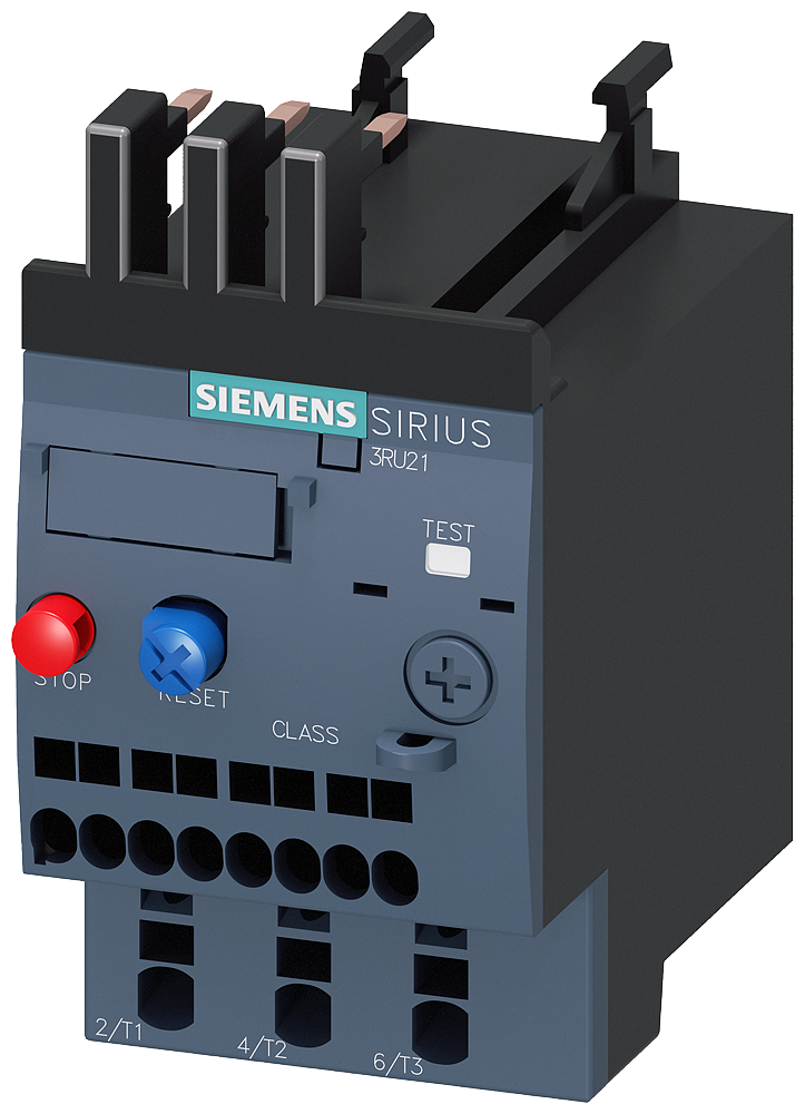 [Imagem RELÉ DE SOBRECARGA 1,8-2,5A PROTEÇÃO DO MOTOR S00, CLASS 10, MONTAGEM EM CONT 3RU21161CC0 SIEMENS]