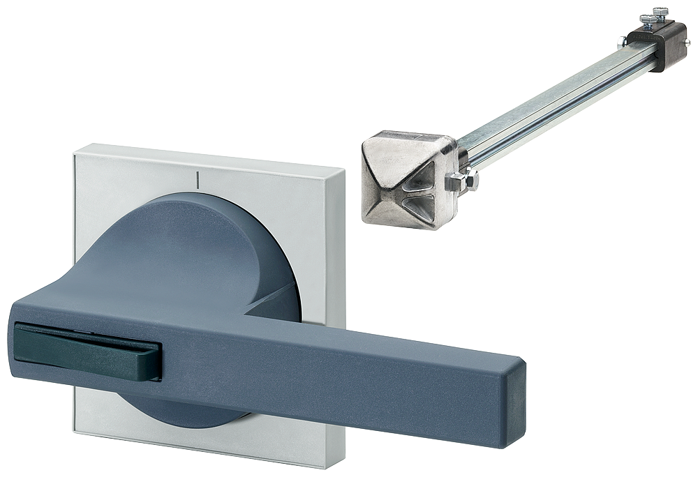 [Imagem do produto ACIONAMENTO DA PORTA 8UC7 MANÍPULO CINZA-ESCURO/AZUL VERDE BASIC CHAPA PROTET 8UC73141BB44 SIEMENS]
