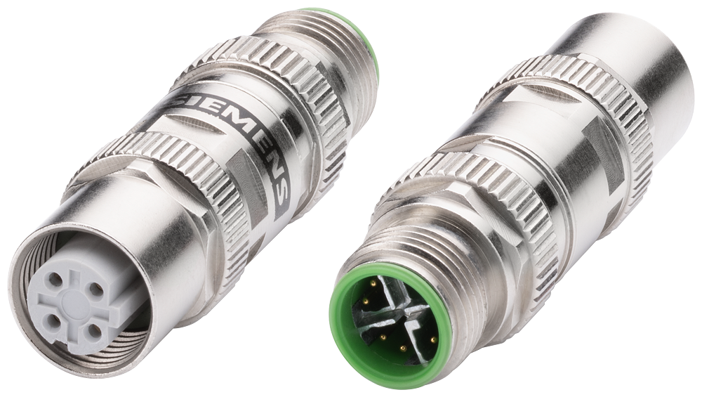 ADAPTADOR IE M12-D/M12-X; CAT5E; TOMADA M12 D EM CAVILHA DE CONTATO M12 X 6GK19010DE206AA0 SIEMENS