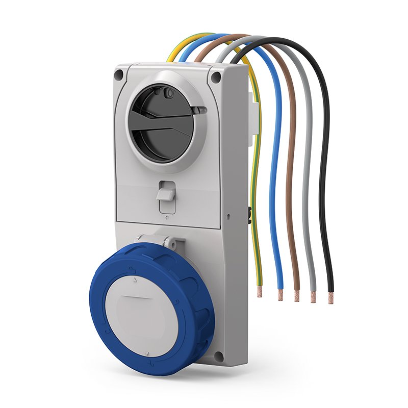 [Imagem TOMADA DE EMBUTIR COM FUSÍVEL 3P+N 16A 9H 408.1675 SCAME]