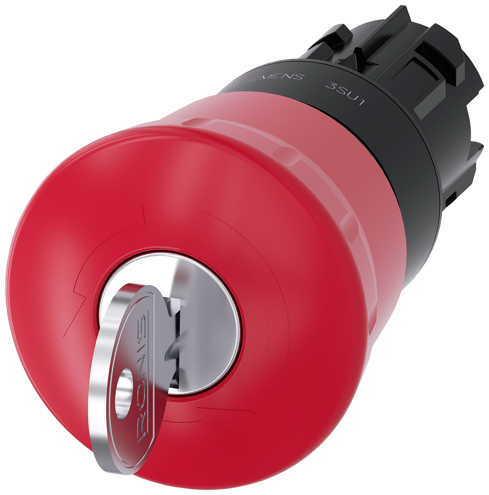 BOTÃO DE PRESSÃO DE PARADA DE EMERGÊNCIA EM FORMA DE COGUMELO 22 MM REDONDO 3SU10001HG200AA0-ZX90 SIEMENS