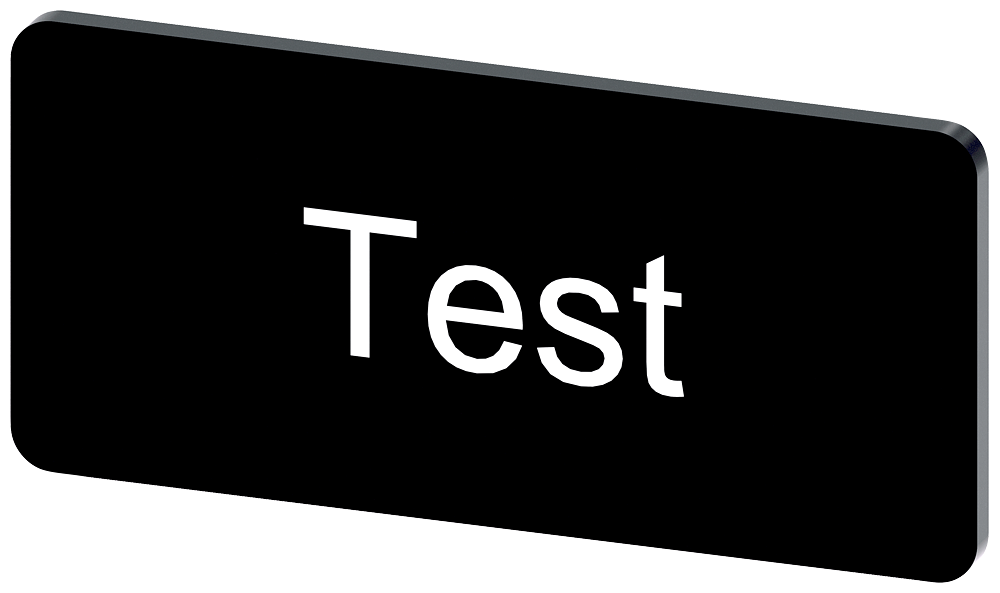 [Imagem do produto PLACA DE IDENTIFICAÇÃO 12,5X27MM, PLACA PRETO, INSCRIÇÃO: TESTE 3SU19000AC160DV0 SIEMENS]