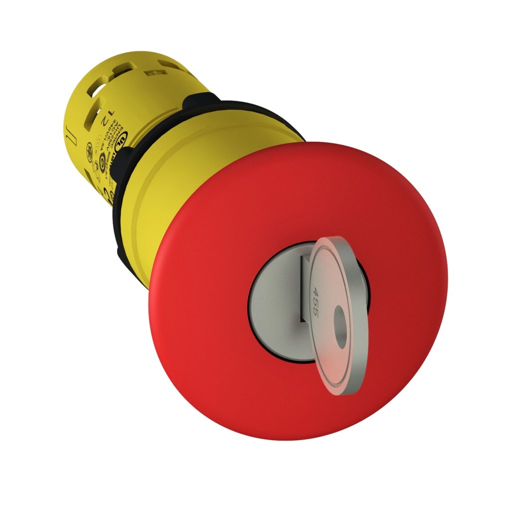 [Imagem BOTÃO MONOBLOCO Ø22MM PLÁSTICO EMERGÊNCIA COGUMELO Ø40 VERMELHO 2NF XB7NS9444 SCHNEIDER]