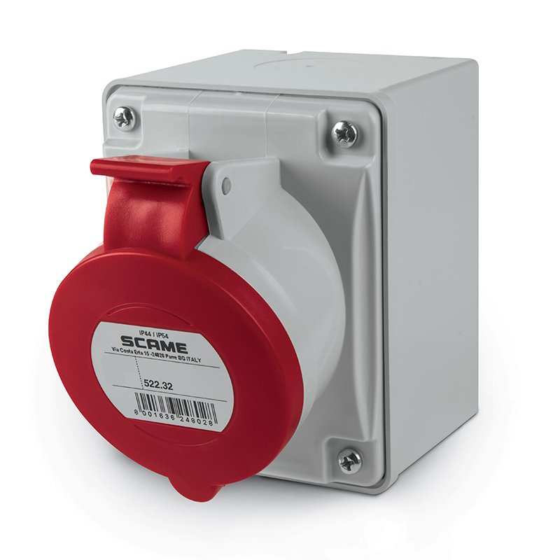 [Imagem TOMADA DE MONTAGEM 3P+T 32A 44 6H 522.3256 SCAME]