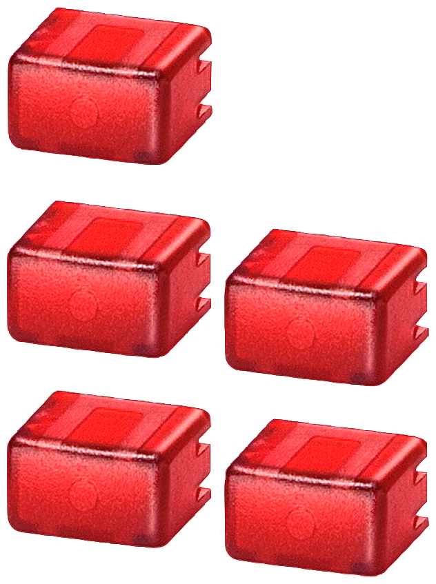 CONJUNTO DE CAPAS PARA BOTÃO 5TE48 CONJUNTO COM 5X VERMELHO/TRANSPARENTE 5TG8061 SIEMENS