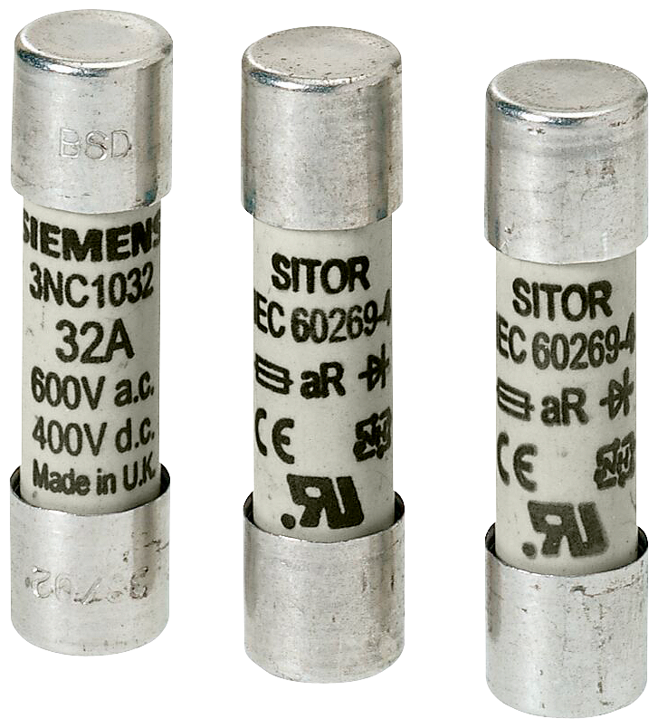 ENCAIXE DE FUSÍVEIS CILÍNDRICOS SITOR 10X38 MM 16 A GR UN CA: 690 V UN C 3NC10160MK SIEMENS