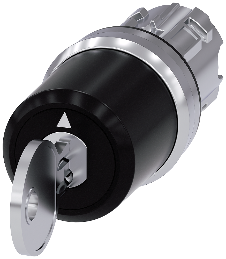 INTERRUPTOR OPERADO POR CHAVE SIEMENS C 22 MM REDONDO METAL 3SU10505BN210AA0-ZY19 SIEMENS