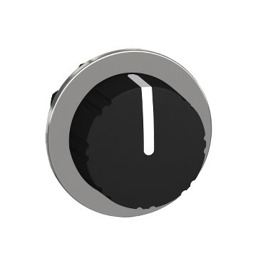 [Imagem CABEÇOTE PARA CHAVE SELETORA FACEADA Ø30MM METÁLICO 3 POSIÇÕES FIXAS MANOPLA REDONDA PRETO ZB4FD39 SCHNEIDER]