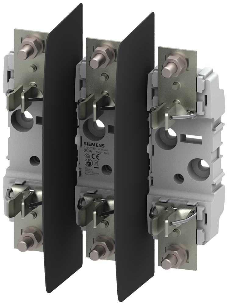 [Imagem BASE DE FUSÍVEL PLÁSTICA NH TAMANHO 1 250A 690V 3NH2230 SIEMENS]