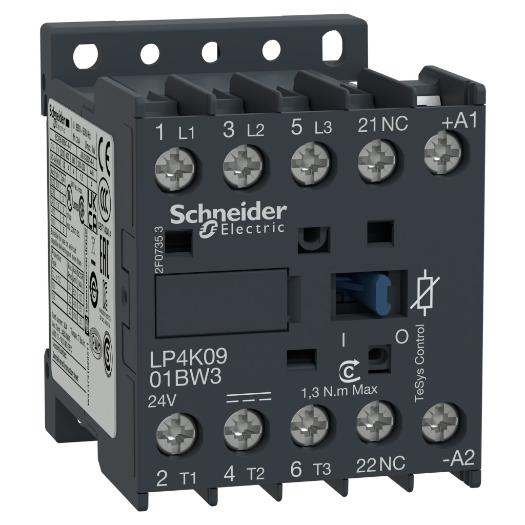 [Imagem do produto CONTATOR TRIPOLAR TESYS K 9A 1NF 24VCCBC LP4K0901BW3 SCHNEIDER]