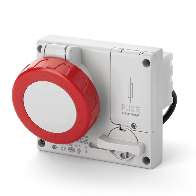 [Imagem do produto TOMADA INTERTRAVAMENTO COM FUSÍVEL .3P+T 16A 3H IP67 406.16864 SCAME]