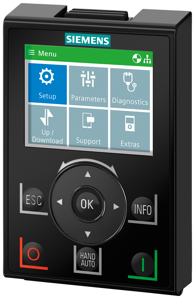 [Imagem PAINEL DE OPERAÇÃO INTELIGENTE IOP-2 PARA SINAMICS G120/G110 ET 200PRO FC-2 6SL32550AA004JA2 SIEMENS]