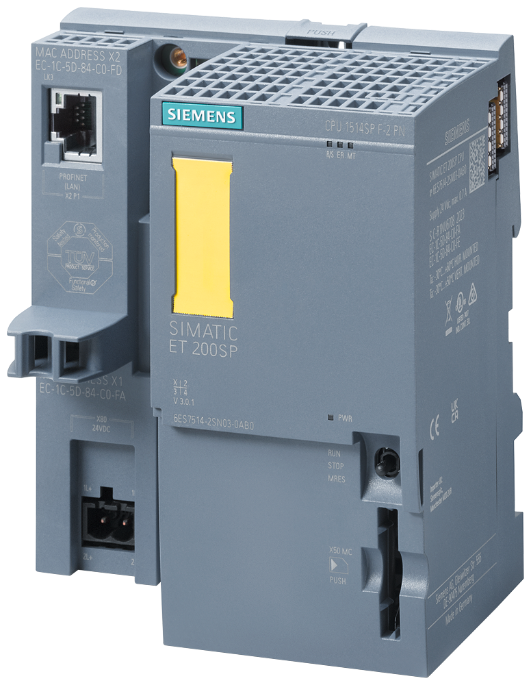 [Imagem do produto ET200SP: CPU 1514SP F-2 PN, 900KB+3,5MB 6ES75142SN030AB0 SIEMENS]