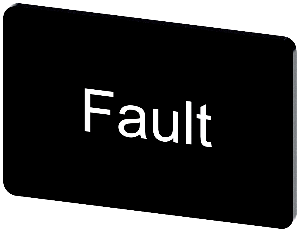 [Imagem do produto PLACA DE IDENTIFICAÇÃO 17,5X27MM, PLACA PRETO, INSCRIÇÃO: FAULT 3SU19000AD160EC0 SIEMENS]