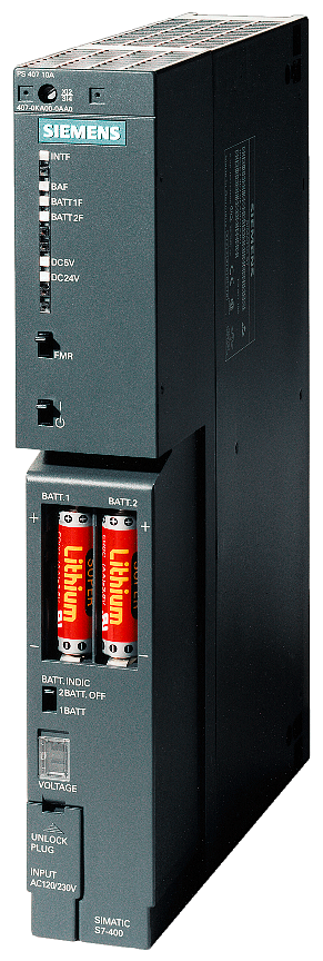 [Imagem FONTE DE ALIMENTAÇÃO E-120/230VCA S-5VCC 10A PS407 SIMATIC S7-400 6ES74070KA020AA0 SIEMENS]