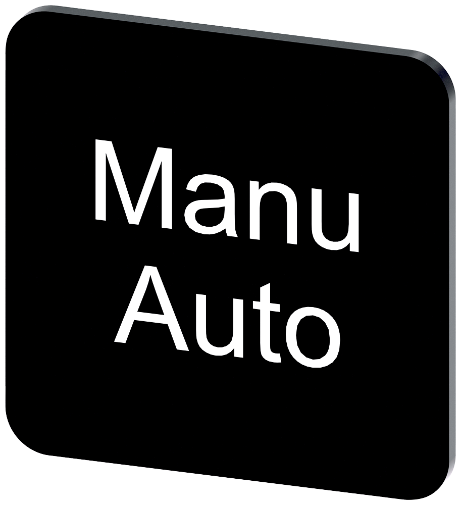 PLACA DE IDENTIFICAÇÃO 22X22MM PLACA PRETO INSCRIÇÃO: MANU AUTO 3SU19000AF160GT0 SIEMENS
