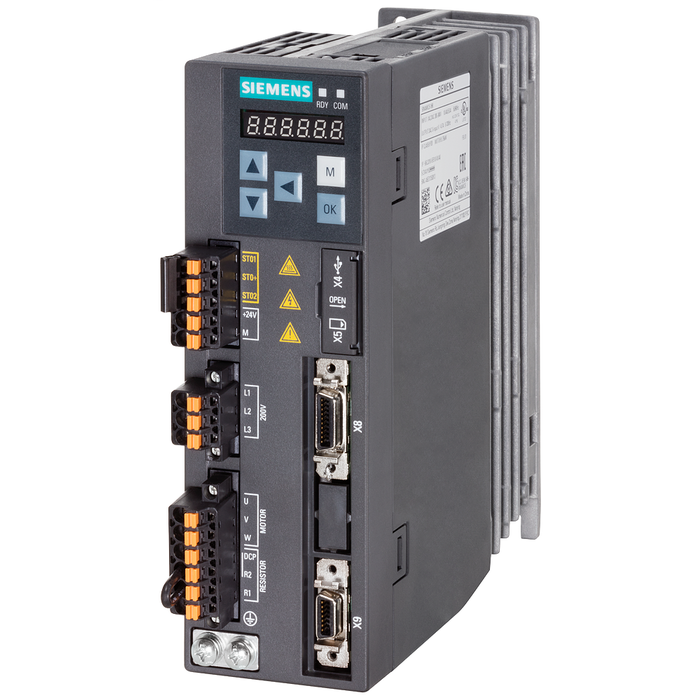 [Imagem SERVODRIVE MONOFÁSICO 0,4KW 2,6A 200/240V 45/66HZ IP20 SINAMICS V90 6SL32105FB104UF1 SIEMENS]