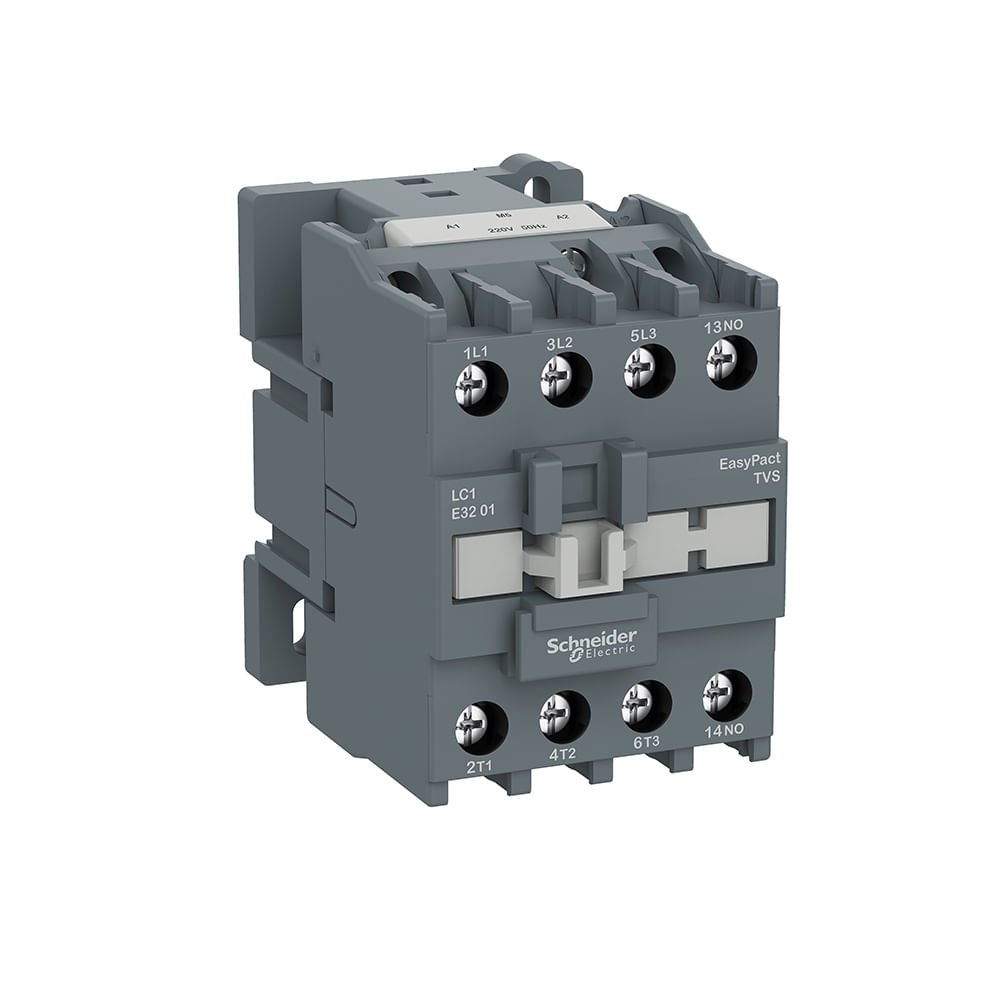 [Imagem CONTATOR TRIPOLAR EASYPACT TVS 32A 1NA BOBINA 220VCA LC1E3210M7 SCHNEIDER]