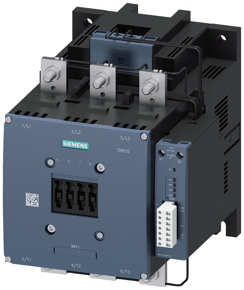 [Imagem CONTACTOR, AC-3E, 400A/200KW/400V, 3 POLOS, AC/DC200-277V, PLC-IN OPCIONAL, 1 3RT10756PP35 SIEMENS]