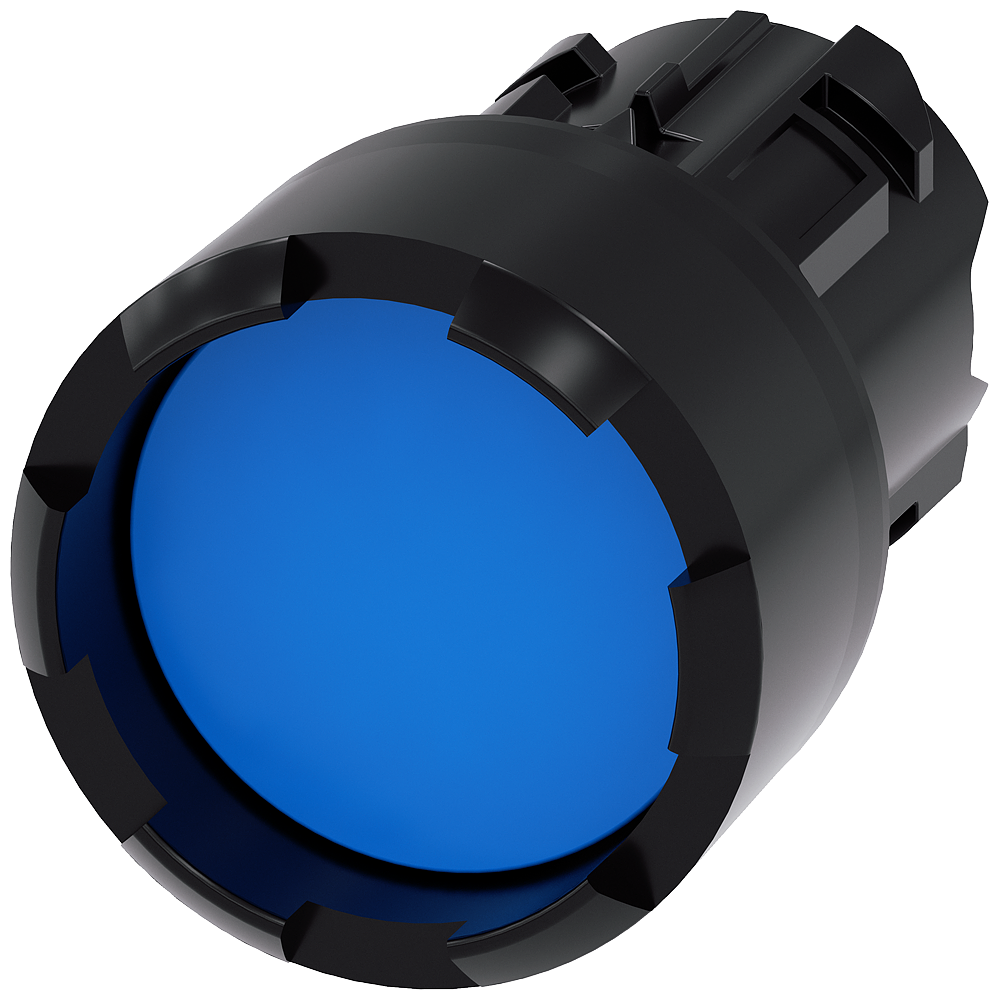 BOTÃO 22 MM REDONDO PLÁSTICO AZUL ANEL FRONTAL ALTO COM AMEIAS TECLA C 3SU10000DB500AA0-ZY15 SIEMENS