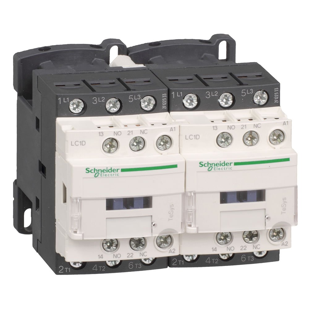 [Imagem CHAVE REVERSORA TRIPOLAR 25A 1NA+1NF 220VCA LC2D25M7 SCHNEIDER]
