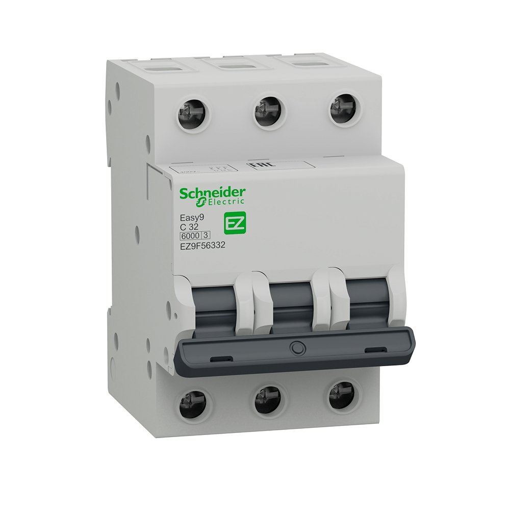 [Imagem DISJUNTOR EASY9 3P 32A CURVA C 6000A EZ9F56332 SCHNEIDER]