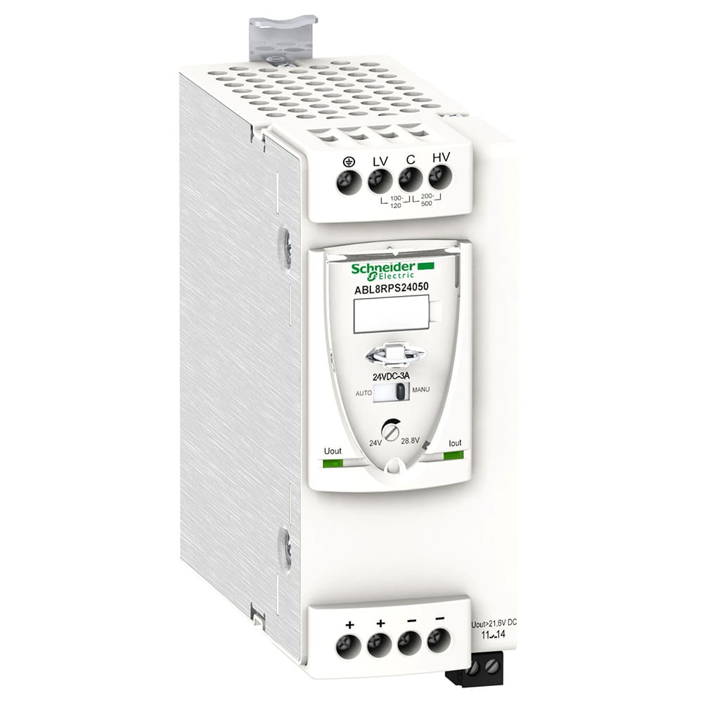 [Imagem FONTE DE ALIMENTAÇÃO CHAVEADA BIF 120W E-100/500VCA S-24VCC ABL8RPS24050 SCHNEIDER]