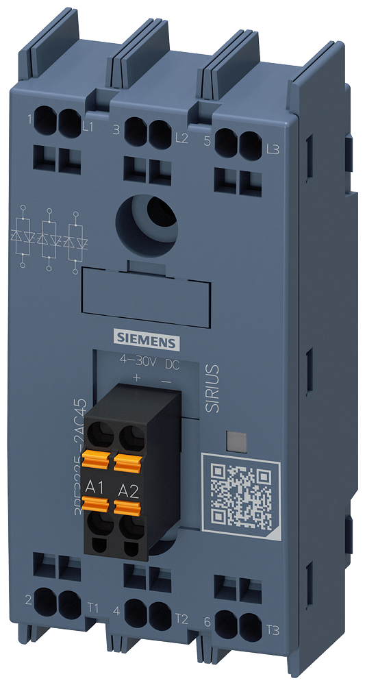 RELÉ DE ESTADO SÓLIDO DE 3 POLOS 25 A / 40 °C 48-600 V / 4-30 V CC TERMINAL 3RF32252AC45 SIEMENS