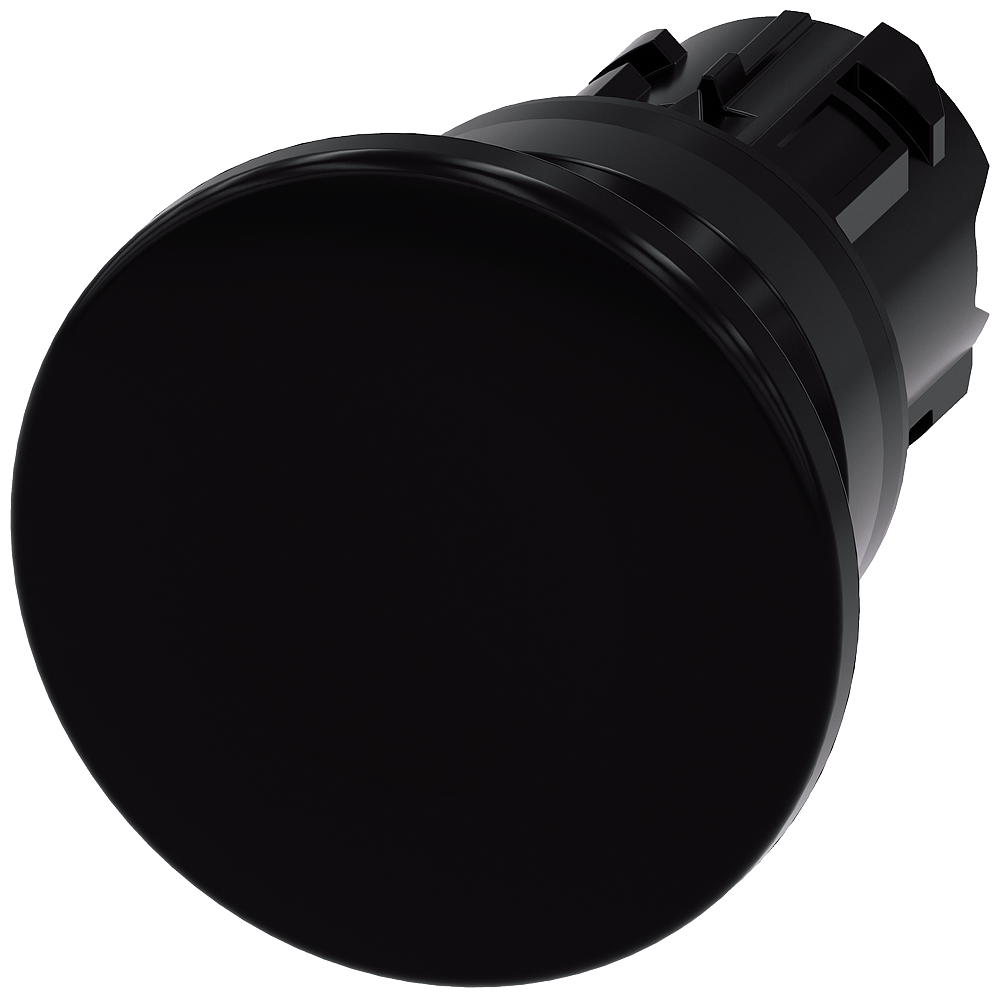 BOTÃO TIPO COGUMELO 22 MM REDONDO PLÁSTICO PRETO 40 MM RETORN 3SU10001BD100AA0-ZY19 SIEMENS