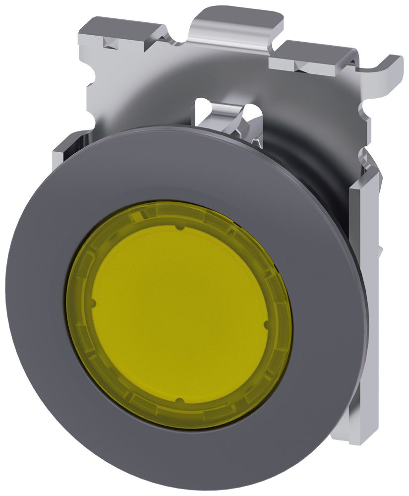 [Imagem do produto BOTÃO DE PRESSÃO, ILUMINADO, COMO SINALIZADOR LUMINOSO, 30MM, REDONDO, METAL, 3SU10610JD300AA0 SIEMENS]