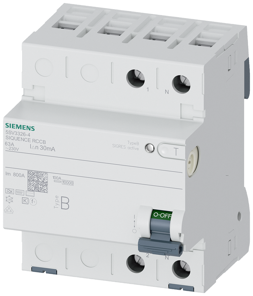 [Imagem DISJUNTOR TRIPOLAR+N 125A 500MA AC 5SV33264 SIEMENS]