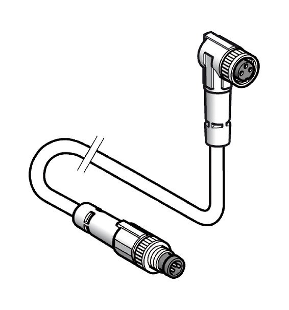 [Imagem CABO COM CONECTOR M8 3P 1M  XZCR2706037R1 TELEMECANIQUE]