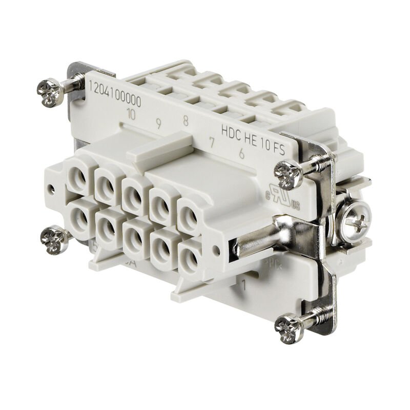 [Imagem do produto PORTA CONTATO FEMEA HDC HE 10P FS TAM 4 SC: 2,5 500V 16A 1204100000 WEIDMULLER]