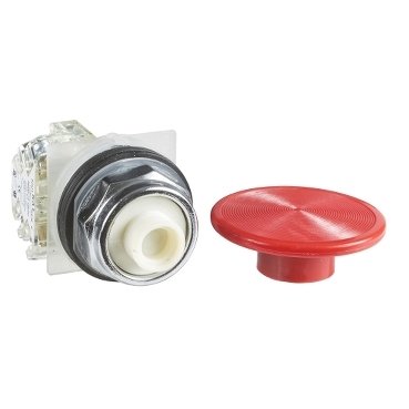[Imagem do produto BOTAO 30MM METALICO A IMPULSAO SOCO D57 1NA 1NF VERMELHO 9001KR25RH13 SCHNEIDER]