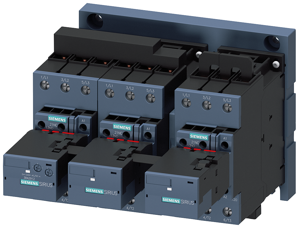 COMBINAÇÃO ESTRELA-TRIÂNGULO AC 3: 55KW/400V 20-33V CA/CC 3NA+3NF 3RA24378XF321NB3 SIEMENS