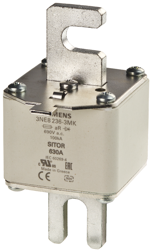 ELEMENTO DE FUSÍVEL SITOR COM CONTATOS DE FACA RANHURADOS NH1 IN: 315 A AR 3NE82303MK SIEMENS