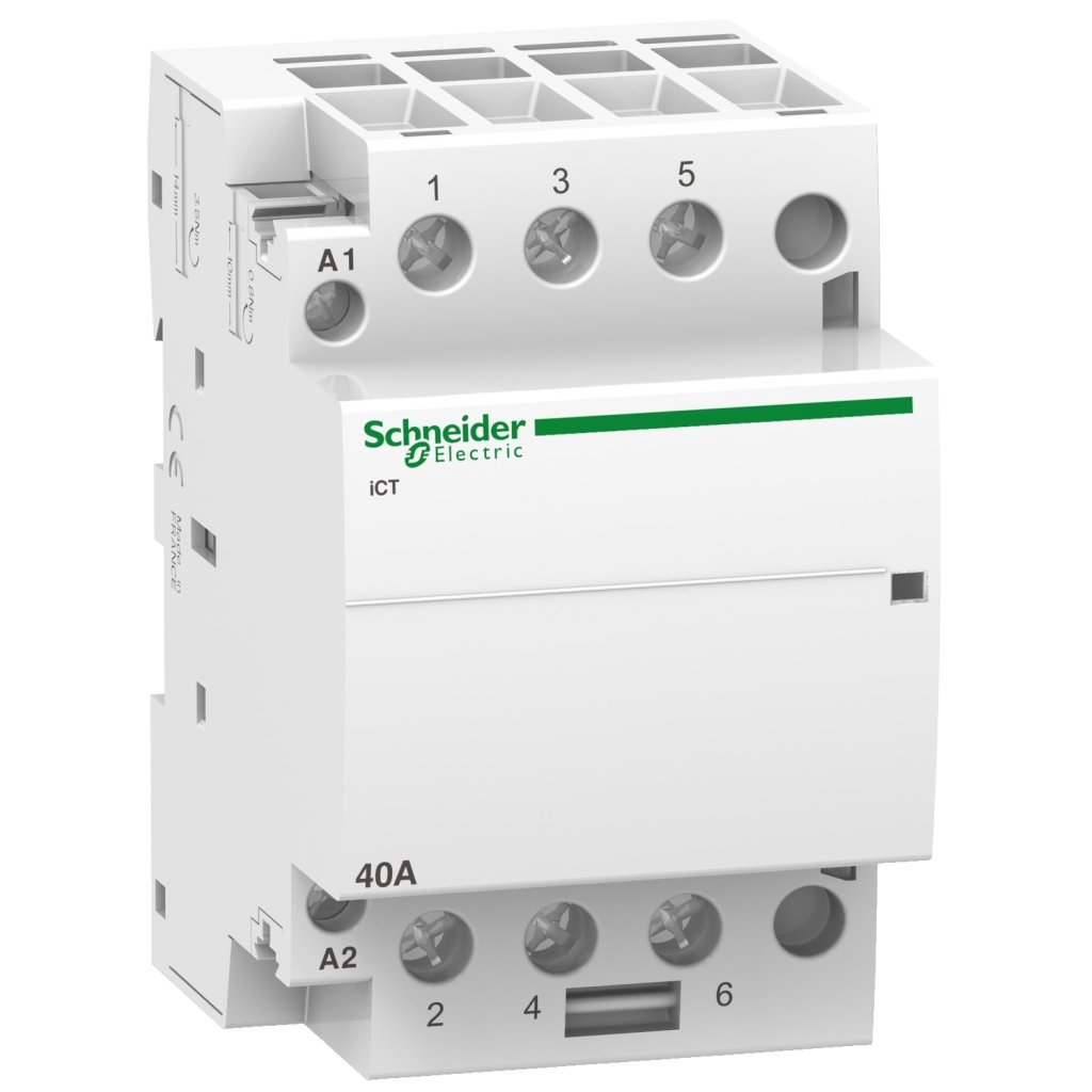 [Imagem CONTATOR MODULAR ACTI9 ICT40A 3NA 220/240VCA 60HZ A9C20643 SCHNEIDER]