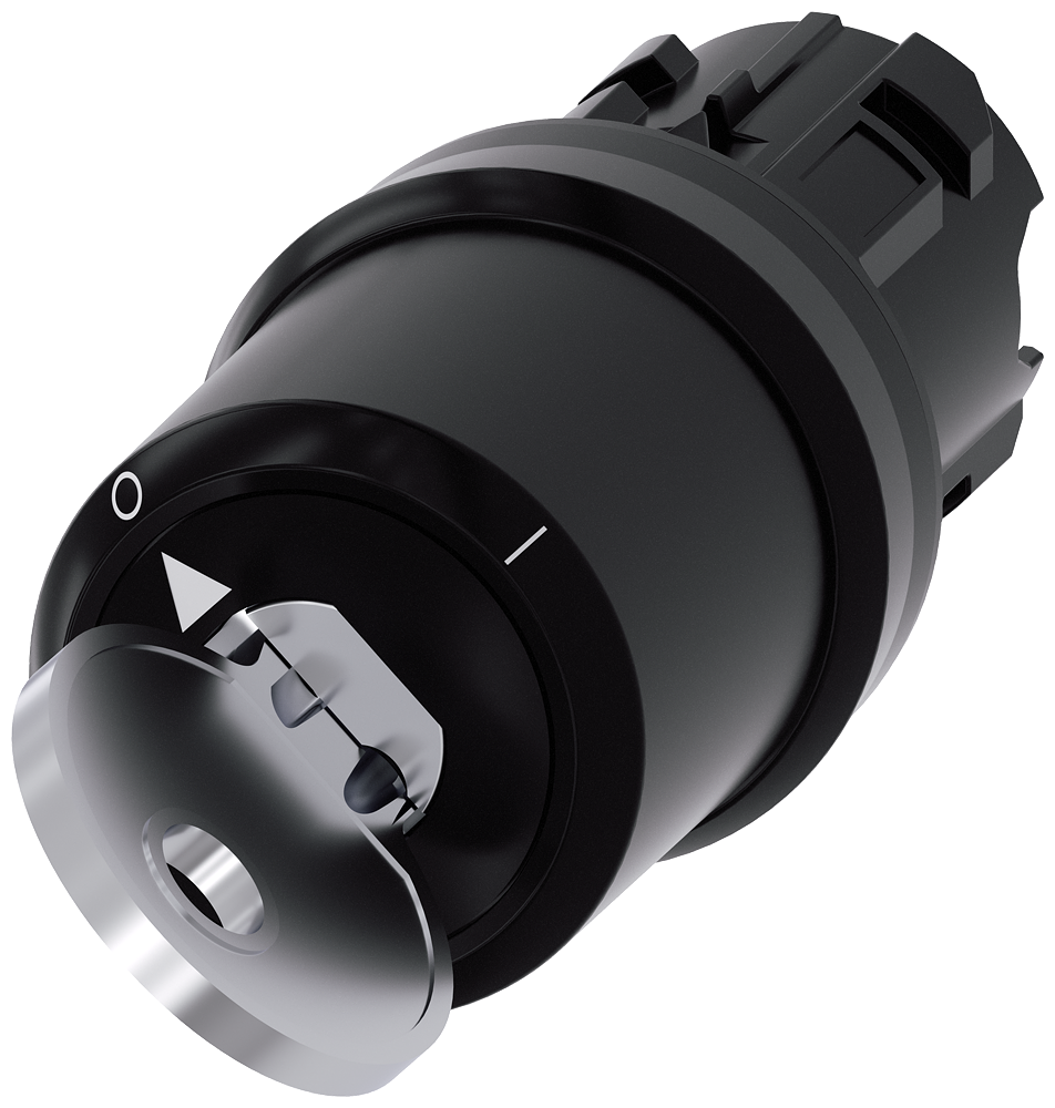 [Imagem do produto INTERRUPTOR DE CHAVE BKS, 22MM, REDONDO, PLÁSTICO, RETIRADA DA CHAVE O 3SU10005SF010AA0 SIEMENS]