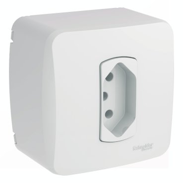 [Imagem CAIXA SOBR DXMLZ 1 TOMADA BR 2P+T 10A250V S3B66340 SCHNEIDER]