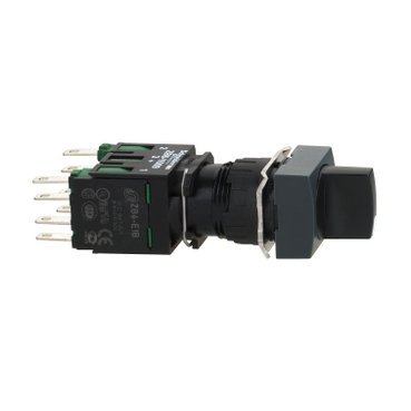 [Imagem COMUTADOR 16MM PLÁSTICO  COM MANOPLÁSTICO QUAD XB6CD233B SCHNEIDER]