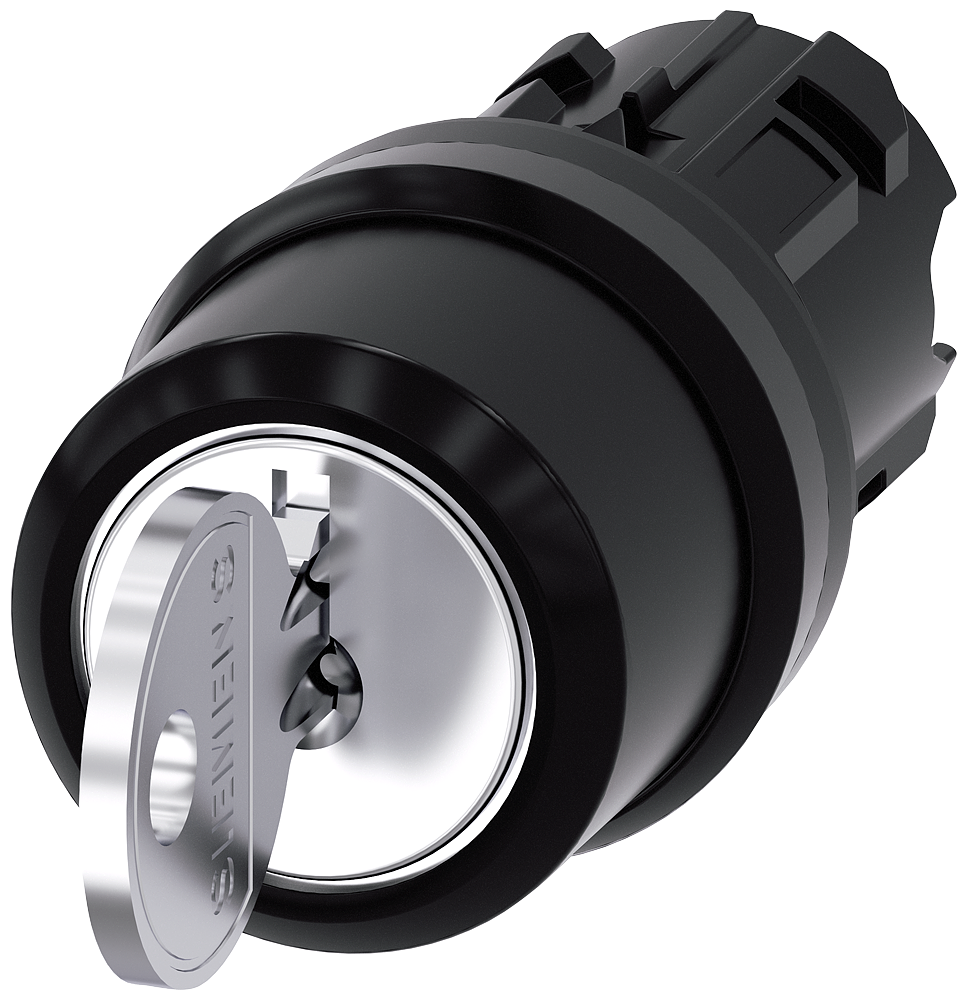 [Imagem do produto INTERRUPTOR DE CHAVE RONIS, 22MM, REDONDO, PLÁSTICO, RETIRADA DA CHAVE O 3SU10004BL010AA0 SIEMENS]