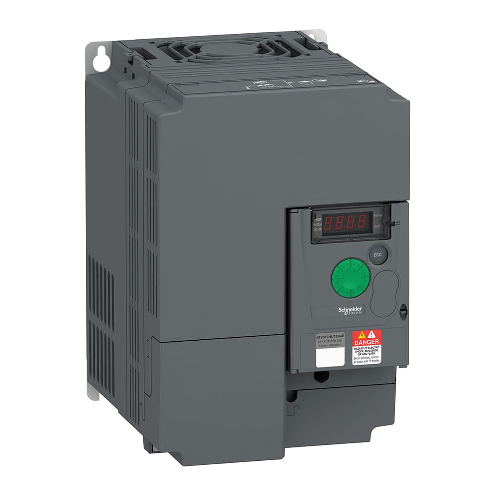 [Imagem INVERSOR DE FREQUÊNCIA TRIFÁSICO 7.5KW 25.5A 380/460V 50/60HZ ATV310HU75N4E SCHNEIDER]