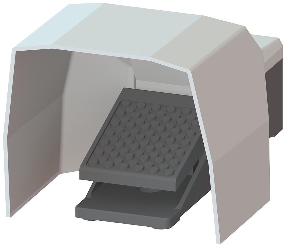 [Imagem do produto INTERRUPTOR DE PÉ INTRODUÇÃO DE CABO M20X1,5 IP65, 2NA+2NF, TAMPA DE PROTEÇÃO 3SE29031AA20 SIEMENS]