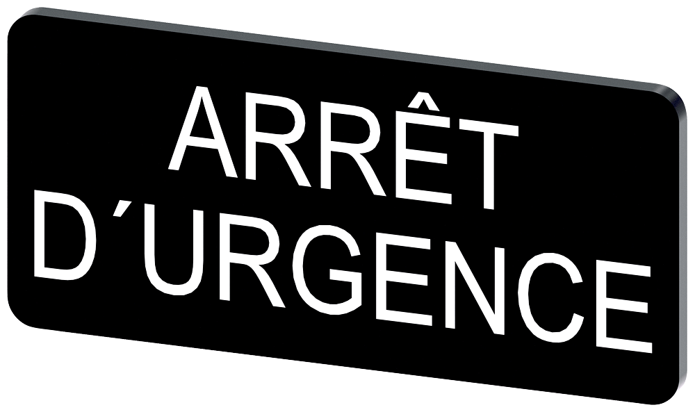 PLACA DE IDENTIFICAÇÃO 12,5X27MM PLACA PRETO INSCRIÇÃO: ARRET D&APOS;URGENCE 3SU19000AC160GQ0 SIEMENS