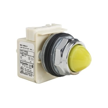 [Imagem SINALIZADOR Ø30MM METÁLICO LED DE ALTO BRILHO AMARELO 240VCA/CC 9001KP7LYY9 SCHNEIDER]